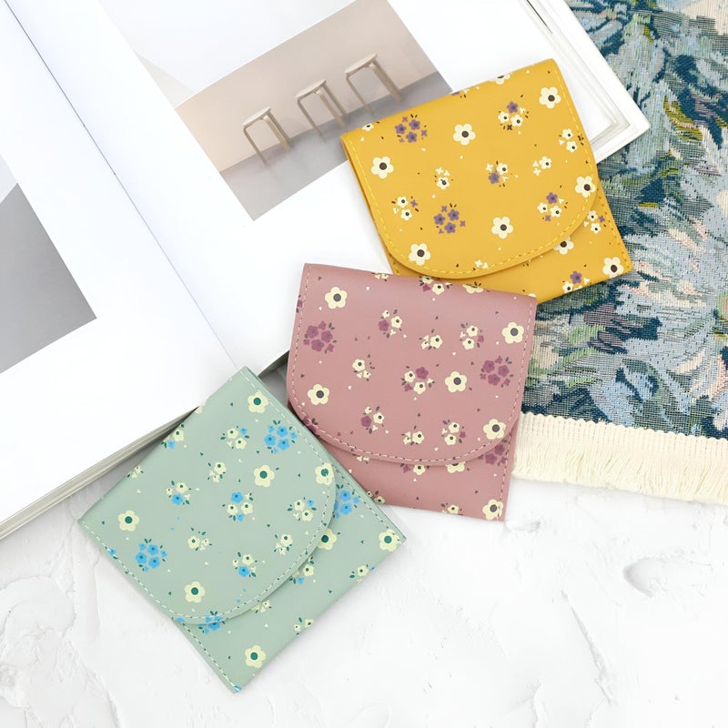 Portfolio - holder of a small card of multicolored flowers with a surprise closing for easy access and elegant organization of personal things (Blue) - Image 4
