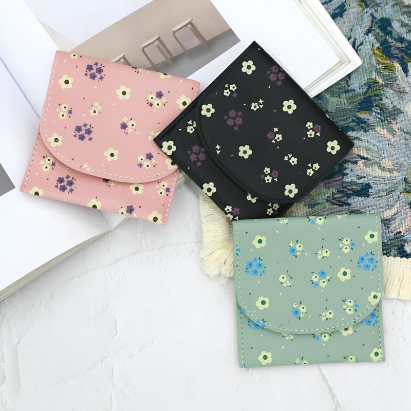 Portfolio - holder of a small card of multicolored flowers with a surprise closing for easy access and elegant organization of personal things (Blue) - Image 3