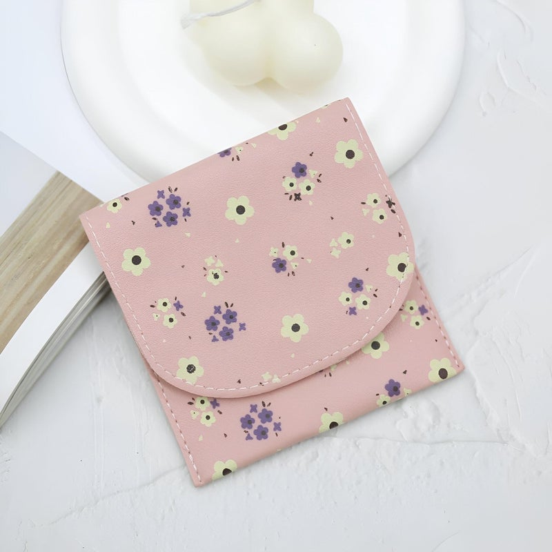 Portfolio - holder of a small card of multicolored flowers with a surprise closing for easy access and elegant organization of personal things (Blue) - Image 2