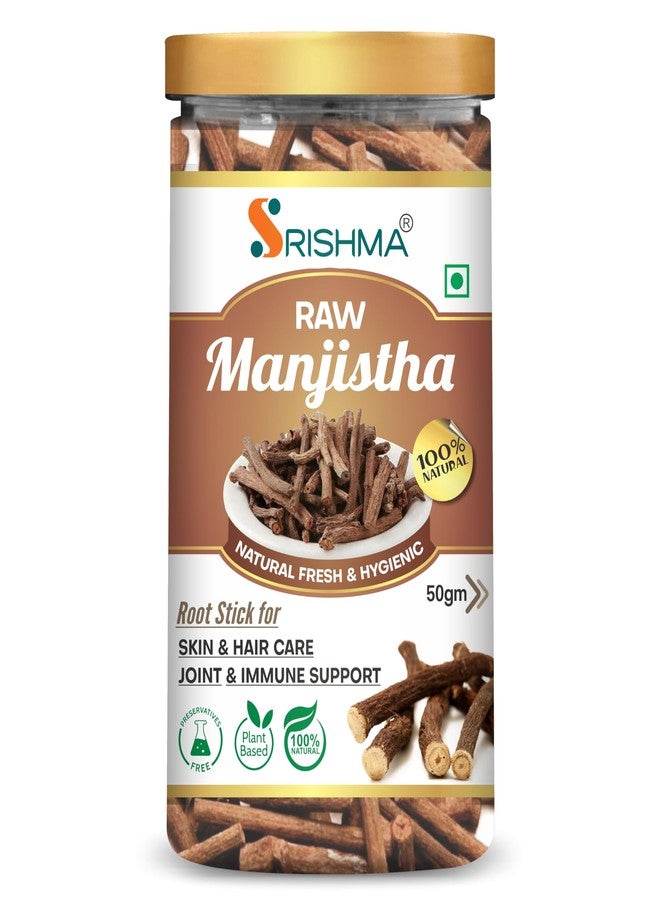 Srishma Manjistha Root Sticks | 100% Pure Ayurvedic Formula | Manjistha Stick Dried for Skin, Hair, Joint & Immune Support | Ultimate Skin & Health Remedy (50 Gram) - Image 1