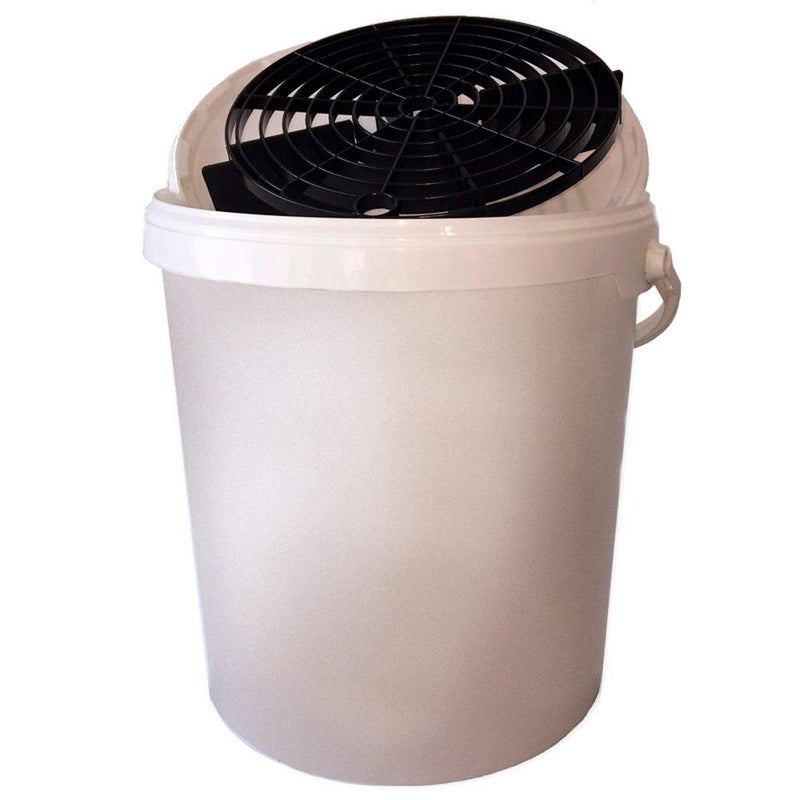 Generic AUTO-STYLE Car wash bucket 15L White Cover Grit guard 