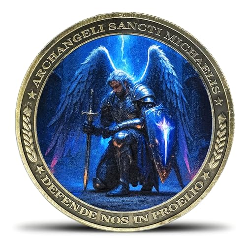 Aomcisi Archangel Michael Challenge Coin Defende Nos in Proelio Psalm 911011 Inspirational Gift Single Coin - Image 1