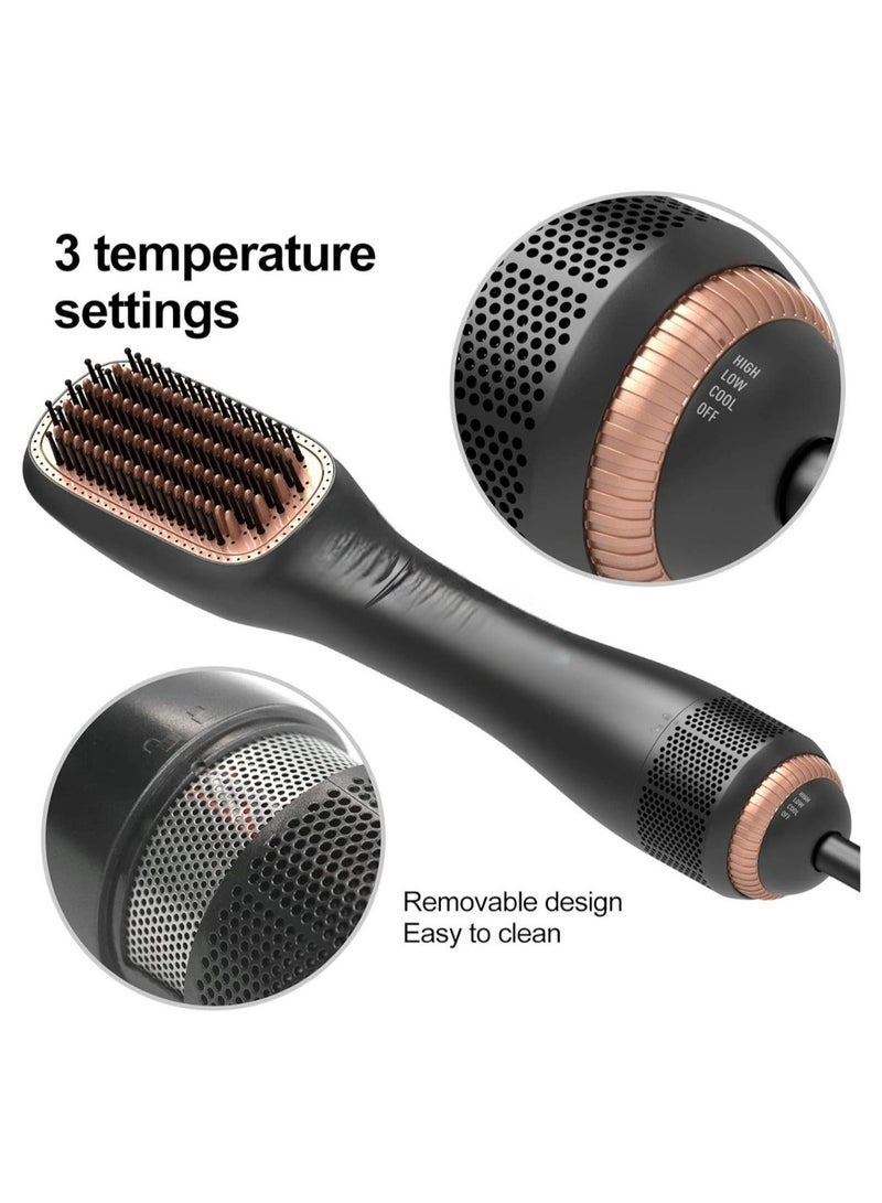 3 in 1 Professional Hair Styling Tool Hair Straightener Brush, Hot Air Brush, and One-Step Hair Dryer with Multiple Settings for Safe and Efficient Styling at Home and Travel - Image 2