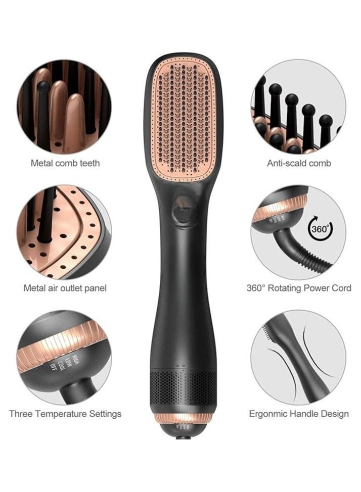3 in 1 Professional Hair Styling Tool Hair Straightener Brush, Hot Air Brush, and One-Step Hair Dryer with Multiple Settings for Safe and Efficient Styling at Home and Travel - Image 3