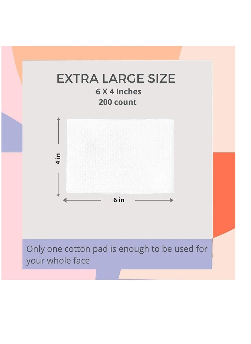 WHITE RABBIT - White Rabbit - NAKED COTTON Textured - Perforated Facial Cotton Pads - For Makeup Remover, Toner, Mask - 100% Cotton, Unbleached, Lint-Free - Exfoliating & Durable - Natural & Cruelty-Free - 200 Count - Image 1