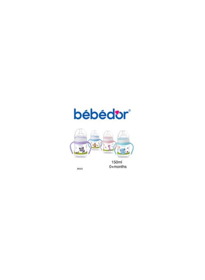 Bebedor Bottle bottle 150 ml, wide neck for comfortable feeding of newborns, purple color - Image 2