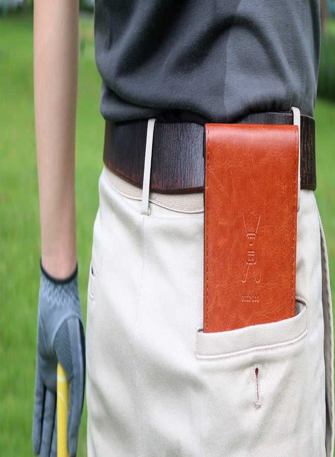 Handy Picks Leather Golf Scorecard Holder | Yardage Book Cover | Scorecard n Pencil Included | Brown - Image 2