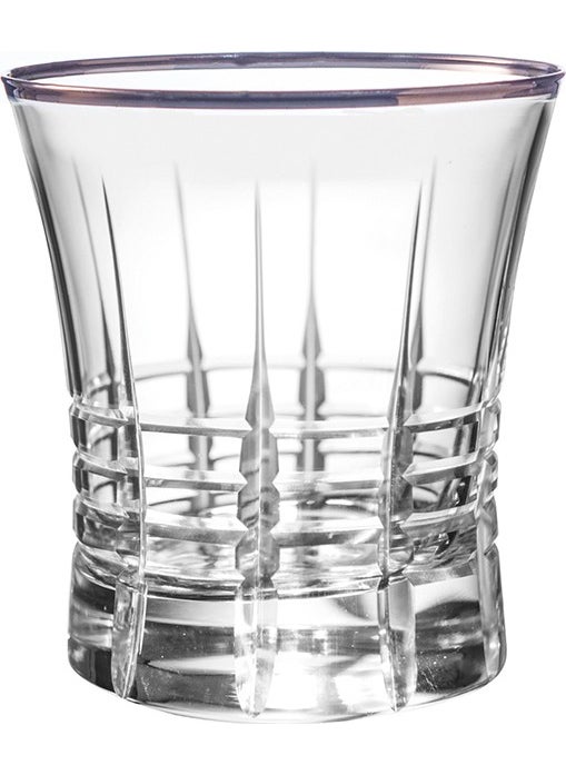 Royal Home - Roya Home Helen Platinum Cut Hand Decorative Gilded 6 Piece Patterned Water Glass Set - Image 1