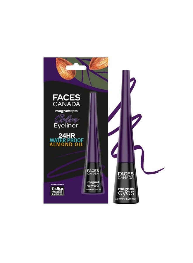 Faces Canada Magneteyes Color Eyeliner Dramatic Purple 4Ml ; Glossy Finish ; 24Hr Longlasting ; Waterproof ; Smudgeproof ; Precise Application ; Intense Color Payoff ; Almond Extract & Vitamin E - Image 1