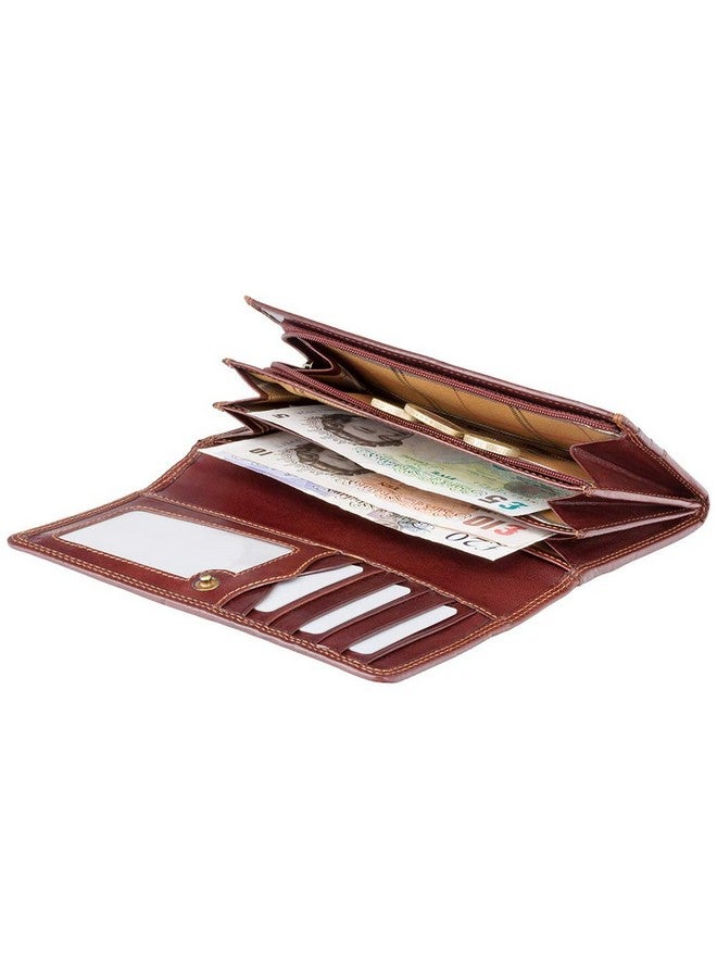 Visconti Monza 10 Ladies Large Soft Leather Checkbook Wallet (Brown) - Image 4