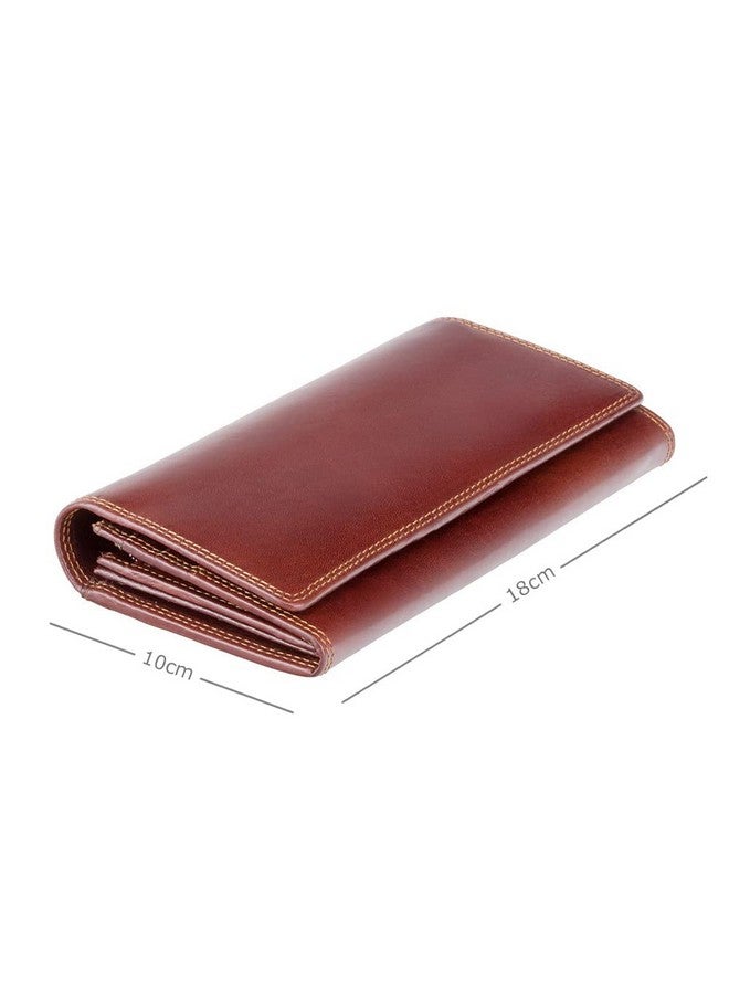 Visconti Monza 10 Ladies Large Soft Leather Checkbook Wallet (Brown) - Image 3