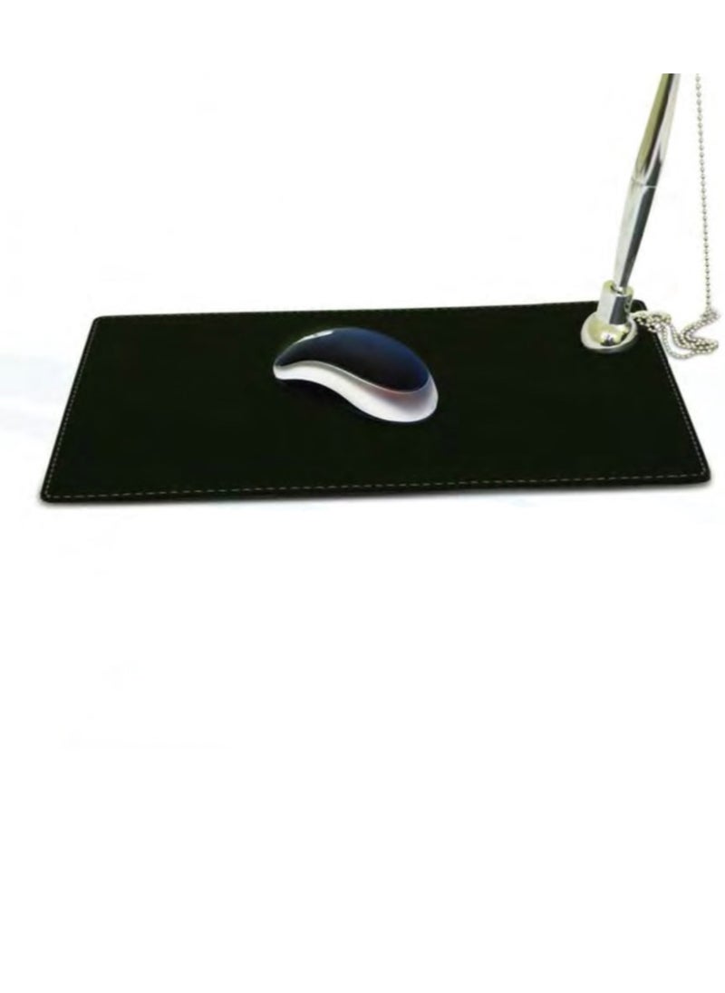 Vitacelli Computer Mouse Pad with Pen Holder, Portable Mouse Pad for Laptop, Waterproof Hard PU Leather Mousepad, Modern Small Mouse Pads for Wireless Mouse, Travel Mouse Pad for Business Trips/Outdoor  - Image 1