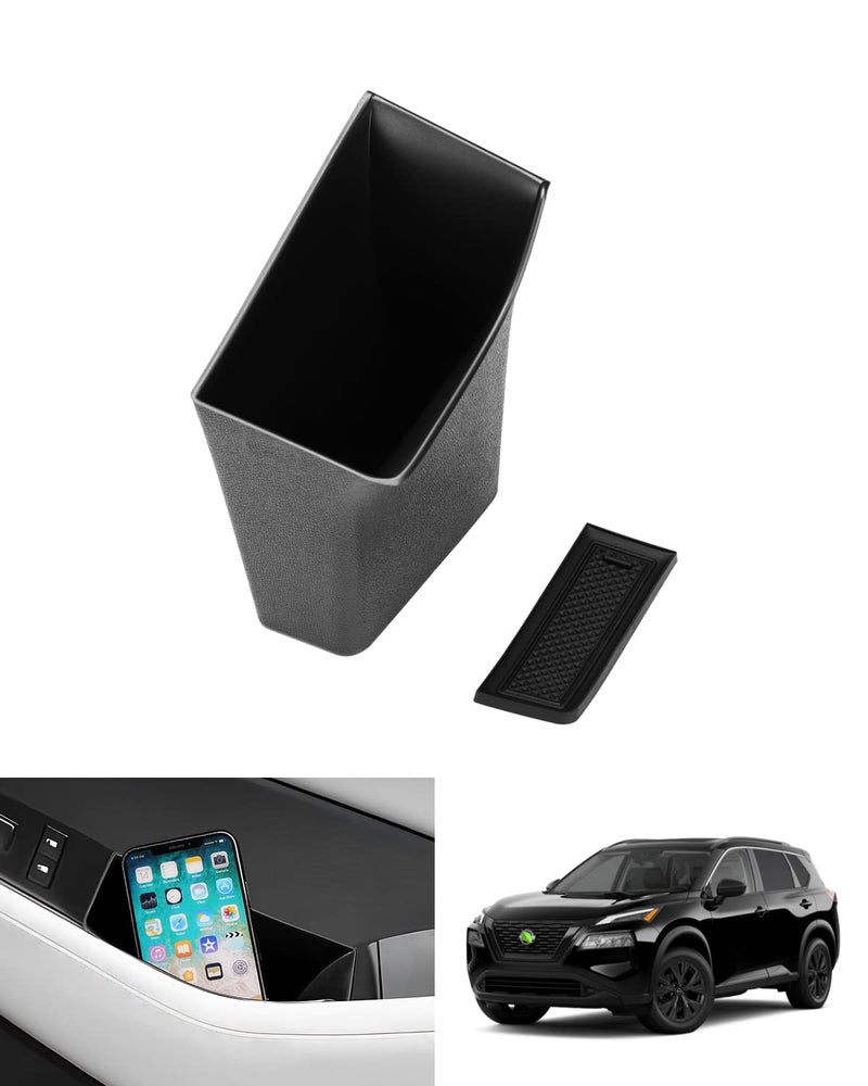 Autorder Door Side Storage Box for 20212025 Nissan Rogue Accessories Door Organizer Handle Pocket Insert Tray Copilot Armrest Phone Container with Black MatNoteJust Fit Copilot Passenger Seat Only