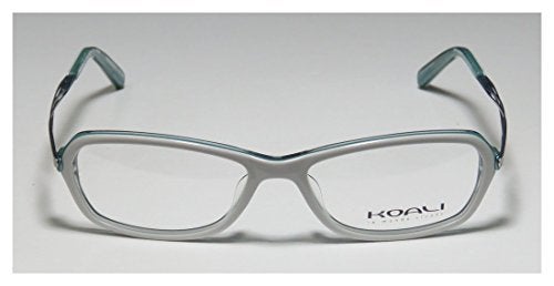 KOALI كوالي بواسطة مورييل 7127ك نظارات نسائية / تصميم كامل الإطار بسيط وأنيق نظارات بصرية أوروبية (52-15-135، أبيض / أكوا / فضي) - Image 3