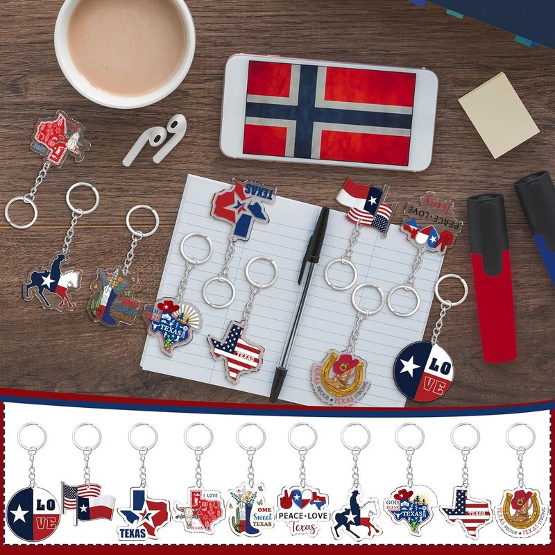 Trnayi 50 Pcs Texas Souvenirs Acrylic Keychain Gifts Bulk United State Texas Keychain Boots Love Buffalo Skull Hand Travel Gift Souvenirs for Women Men Friends - Image 5
