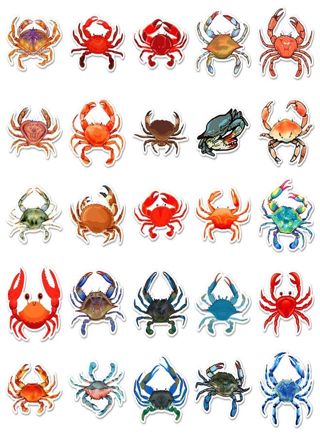 Ratgoo Various Crab Vinyl Stickers for Girls Boys Teens Kids |50 Pcs| Cute Cartoon Waterproof Stickers for Water Bottle Laptop Flasks Phone Notebook Cup Tablet Luggage, Lovely Vinyl Decals Pack(Crab -50Pcs) - Image 2