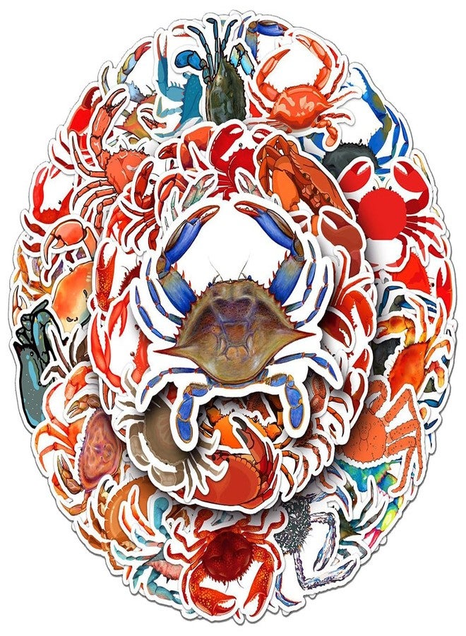 Ratgoo Various Crab Vinyl Stickers for Girls Boys Teens Kids |50 Pcs| Cute Cartoon Waterproof Stickers for Water Bottle Laptop Flasks Phone Notebook Cup Tablet Luggage, Lovely Vinyl Decals Pack(Crab -50Pcs) - Image 1