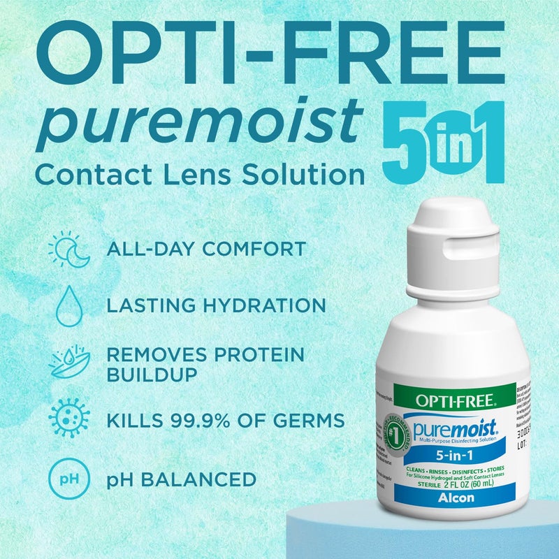 OptiFree Puremoist MultiPurpose Disinfecting Solution with Lens Case 2Ounces - Image 3