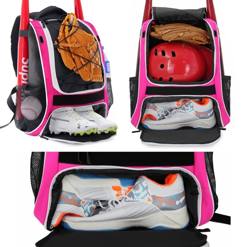 WOLT | Youth Baseball Backpack Bag for Baseball, Softball & T-Ball Equipment & Gear, Youth Boys and Adults, with Holder for Bat, Helmet, Glove, & Shoes Compartment & Fence Hook - Image 3