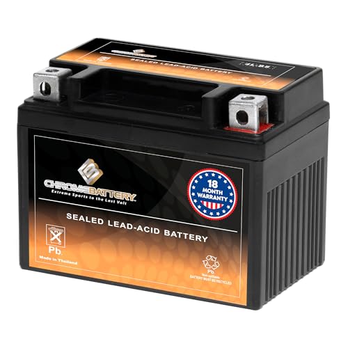 CB CHROMEBATTERY YTX4L-BS 12 V 50 CCA AGM – Maintenance-Free 4 Ah Battery for Mini ATV, Scooter, Pocket Bike – T3 Nut & Bolt Terminal – Fits TaoTao 50, Razor MX500 & More - Image 1
