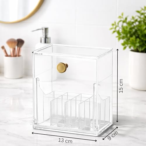 KREPS Makeup Brush Holder with Lid,360° Rotating Makeup Organizer, Nail Polish Perfume Lipstick Pen-Pencil Paint Brush Stationary Organizer, Multifunctional Dressing Table Storage (Crystal Clear) - Image 2