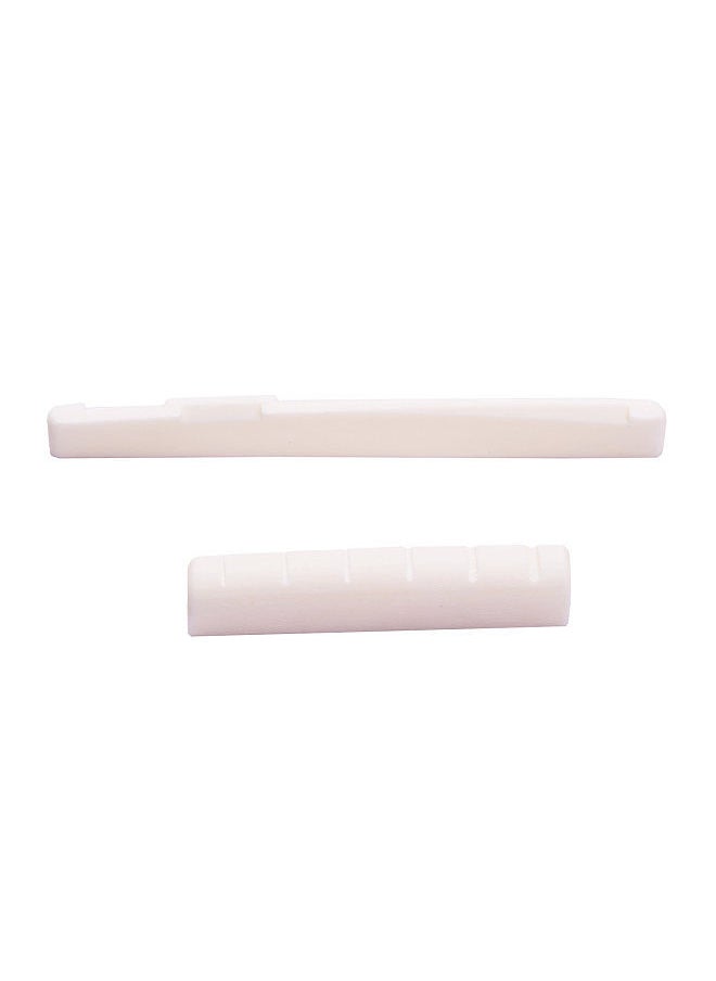 Generic - Guitar Saddle And Nut Real Bone Material 2Pcs For 6 Strings Acoustic Guitar - Image 1