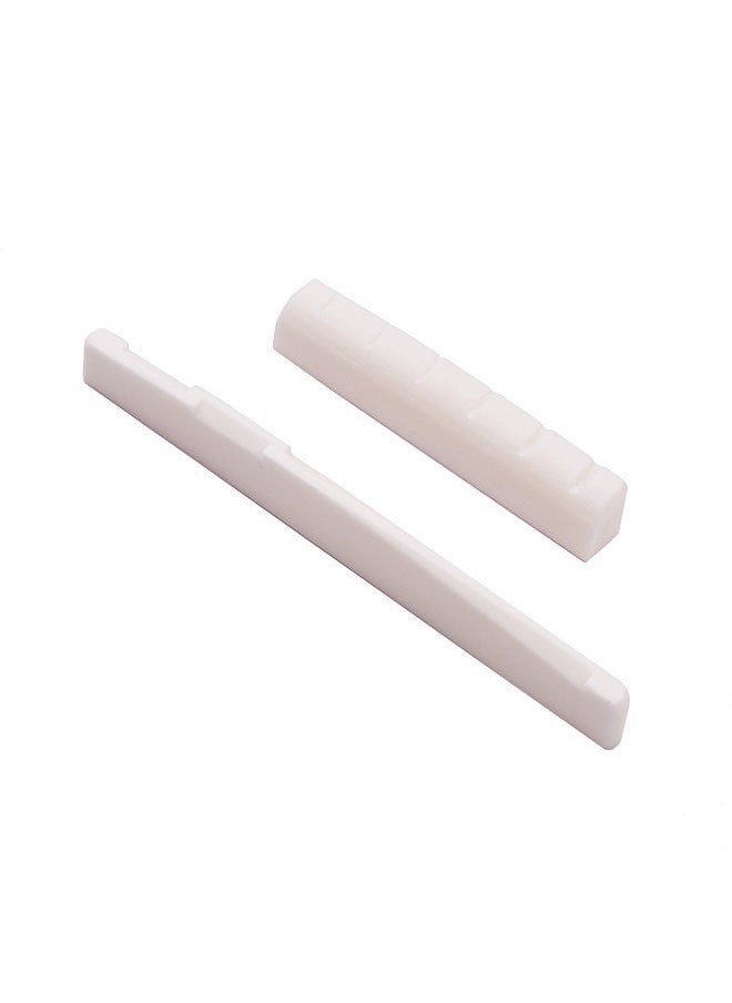Generic - Guitar Saddle And Nut Real Bone Material 2Pcs For 6 Strings Acoustic Guitar - Image 1