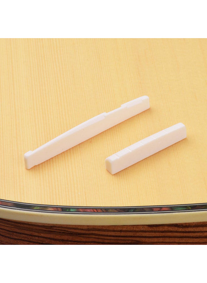 Generic - Guitar Saddle And Nut Real Bone Material 2Pcs For 6 Strings Acoustic Guitar - Image 1
