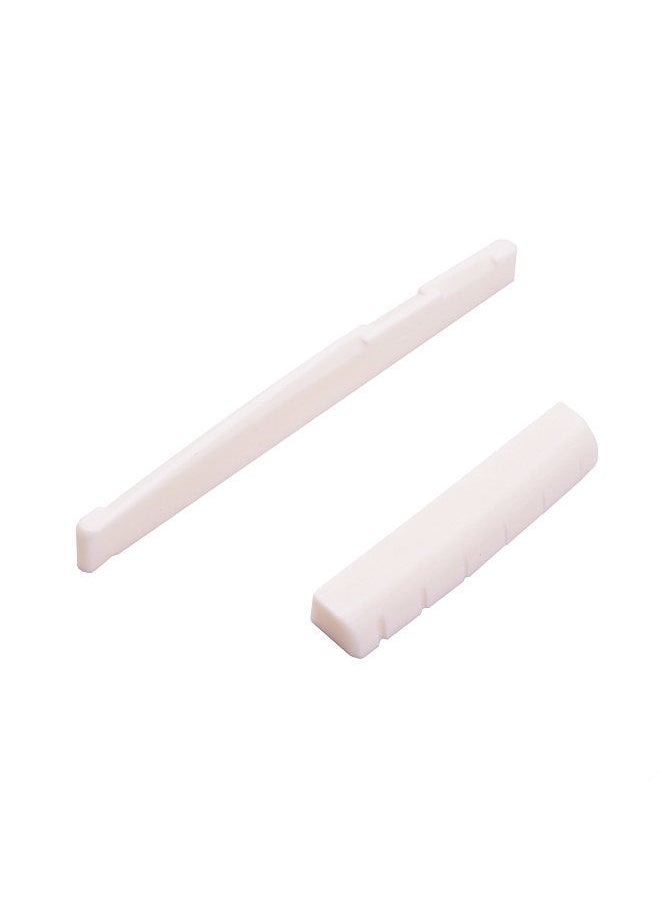 Generic - Guitar Saddle And Nut Real Bone Material 2Pcs For 6 Strings Acoustic Guitar - Image 1