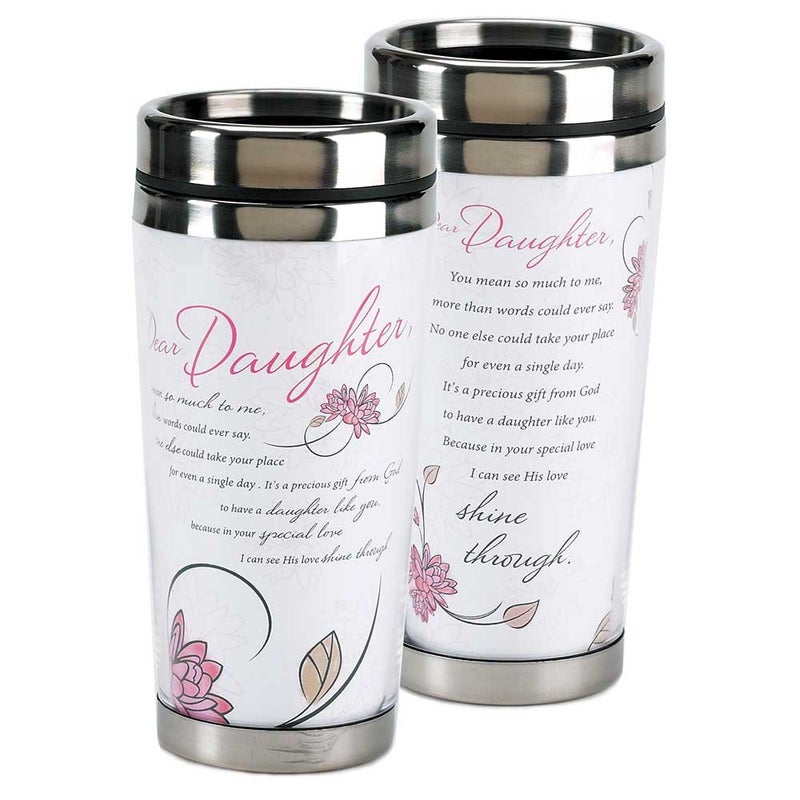 Dicksons Dear Daughter Shine Through Flower 16 Oz. Stainless Steel Insulated Travel Mug with Lid - Image 5