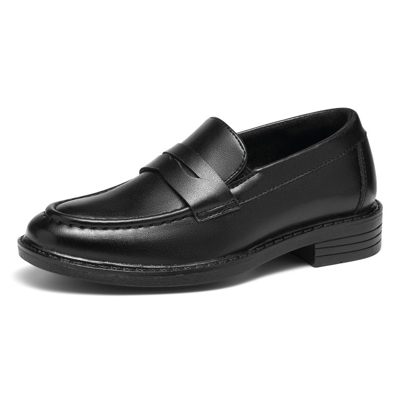 GINNI Boys Dress Shoes Slip-On Loafers Comfortable Lightweight Wedding Church Shoes for Toddler/Little Kid/Big Kid Black - Image 1