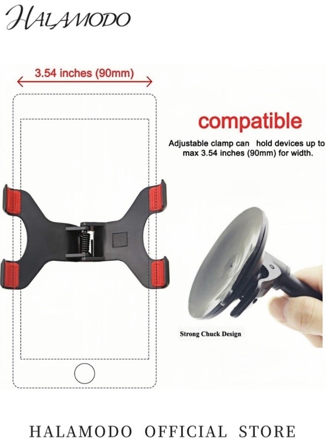 هالامودو حامل هاتف محمول متعدد الوظائف للسيارة، حامل هاتف على الزجاج الأمامي، يدور 360 درجة، ذراع طويل قابل للتعديل، متوافق مع معظم الهواتف الذكية - Image 5