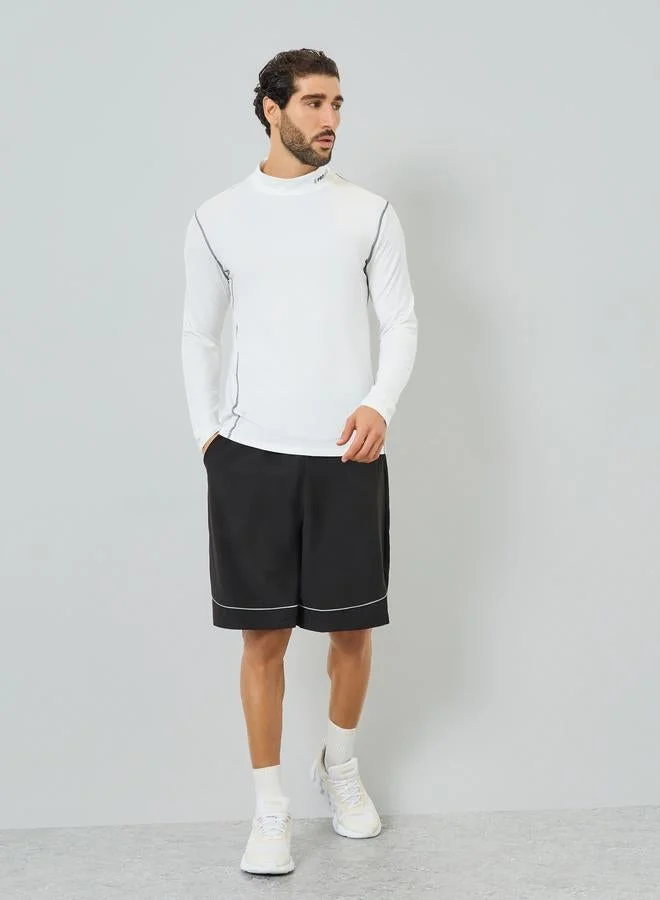 ستايلي اكتيف تيشيرت تدريب ضاغط بياقة عالية