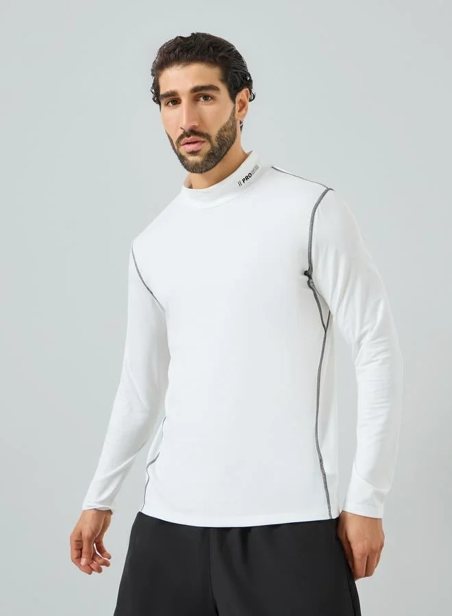 Men Compression Training Mock Neck T-Shirt
