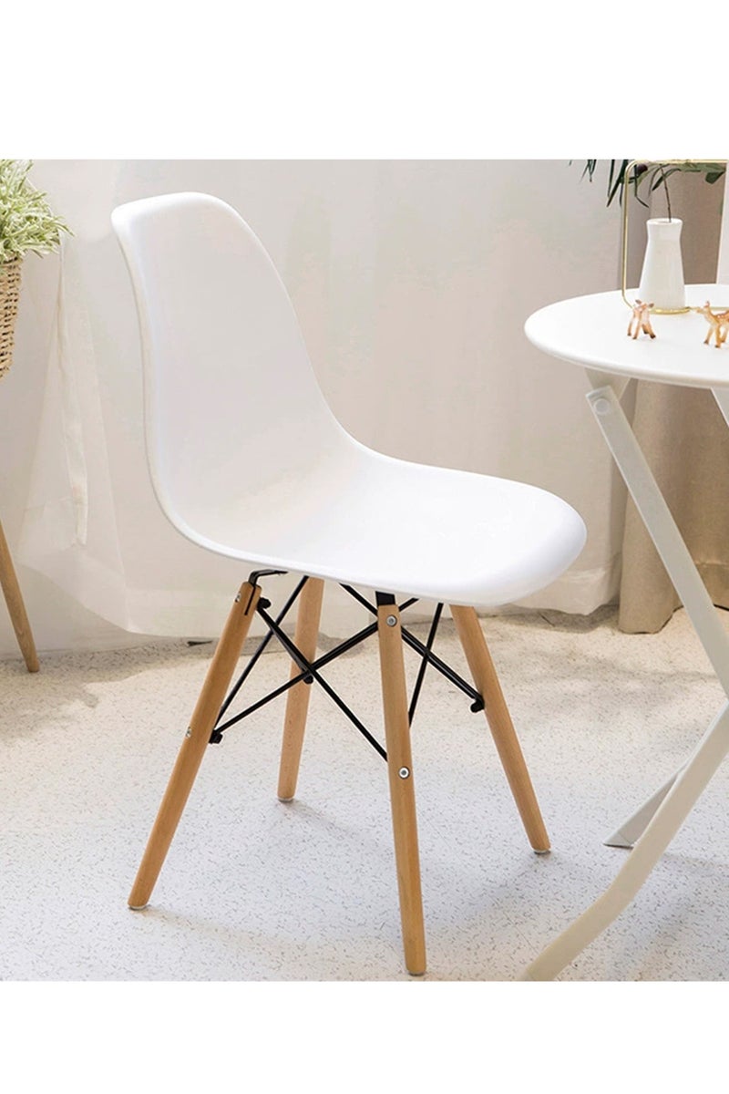 YY-Recheer 4 Pcs Modern Eames Dining Chair, Plastic Side Chair Commercial Restaurant Chairs with Wooden Legs for Home, Office, Shop - Image 2