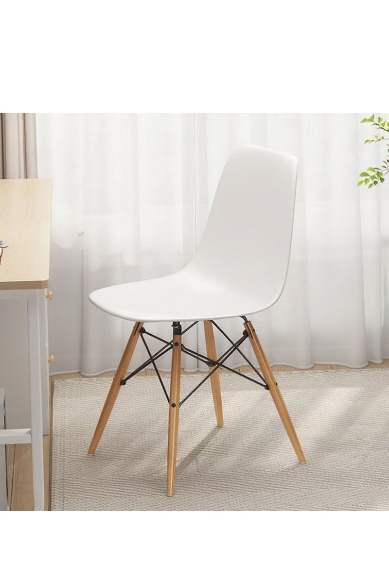 YY-Recheer 4 Pcs Modern Eames Dining Chair, Plastic Side Chair Commercial Restaurant Chairs with Wooden Legs for Home, Office, Shop - Image 3