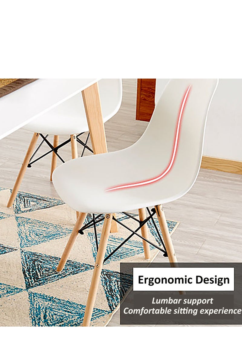 YY-Recheer 4 Pcs Modern Eames Dining Chair, Plastic Side Chair Commercial Restaurant Chairs with Wooden Legs for Home, Office, Shop - Image 4