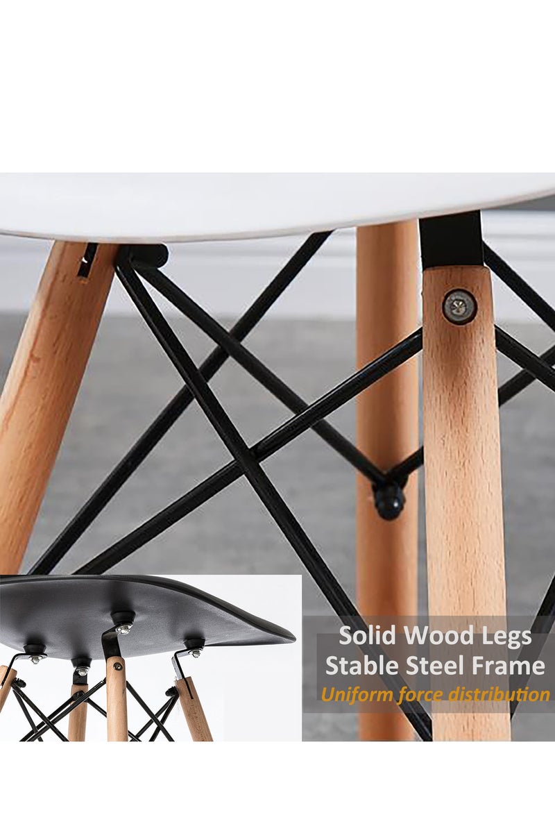 YY-Recheer 4 Pcs Modern Eames Dining Chair, Plastic Side Chair Commercial Restaurant Chairs with Wooden Legs for Home, Office, Shop - Image 5