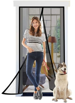Magnetic Screen Door, Self Sealing Screen Door, Heavy Duty Door Screen Magnetic Closure Keep Bugs Out, Retractable Screen Door Mesh - Pet and Kid Friendly, Hands-Free Door Screen 100*230cm