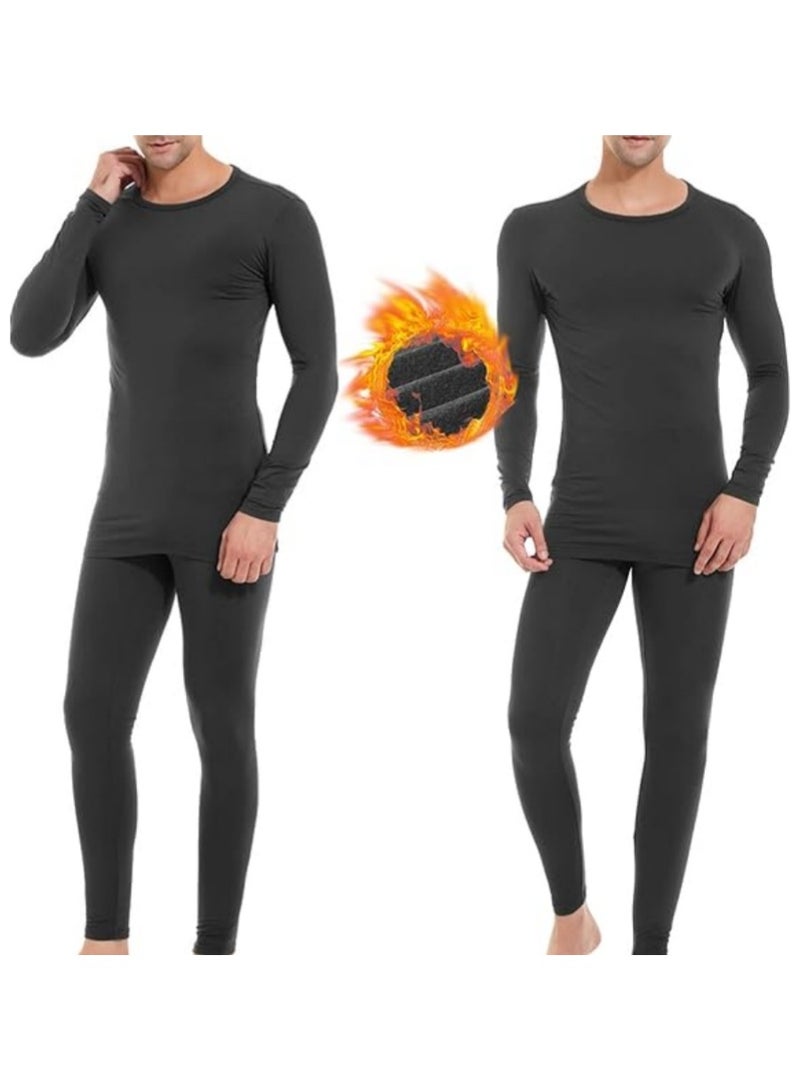 جورونب طقم ملابس داخلية حرارية للرجال مكون من قطعتين، ملابس داخلية طويلة قابلة للتنفس وطبقة أساسية دافئة للتزلج والرياضات الشتوية - Image 1