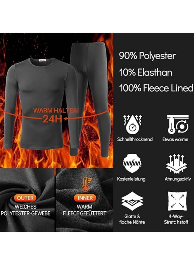 جورونب طقم ملابس داخلية حرارية للرجال مكون من قطعتين، ملابس داخلية طويلة قابلة للتنفس وطبقة أساسية دافئة للتزلج والرياضات الشتوية - Image 2