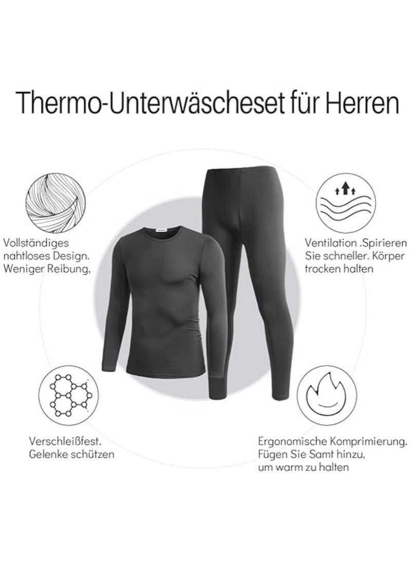 جورونب طقم ملابس داخلية حرارية للرجال مكون من قطعتين، ملابس داخلية طويلة قابلة للتنفس وطبقة أساسية دافئة للتزلج والرياضات الشتوية - Image 4