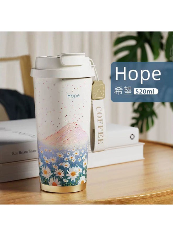 Summer Garden Series Coffee Cup Girls' High-looking Insulated Cup Double Drink Car-mounted Large-capacity Water Cup