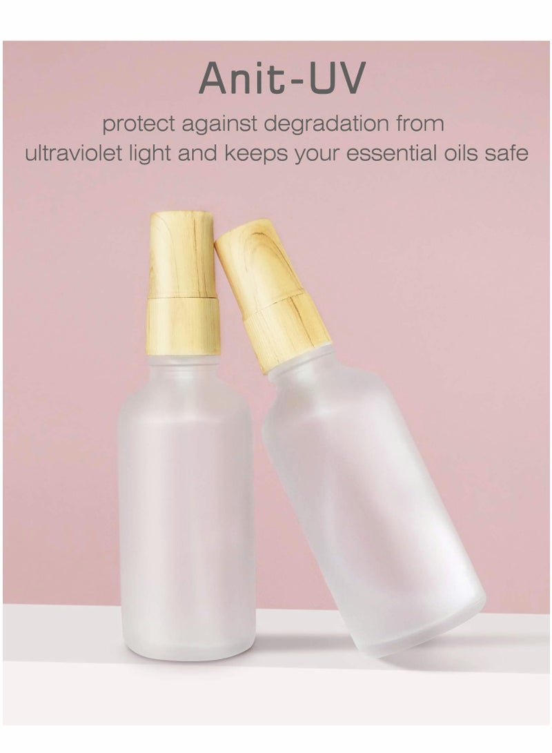 4 Pcs Frosted Glass Spray Bottles, Portable Travel Empty Spray Bottle for Essential Oils, Small Fine Mist Perfume Sample Vials Essence Liquid Cosmetic Containers, 50ml - Image 2