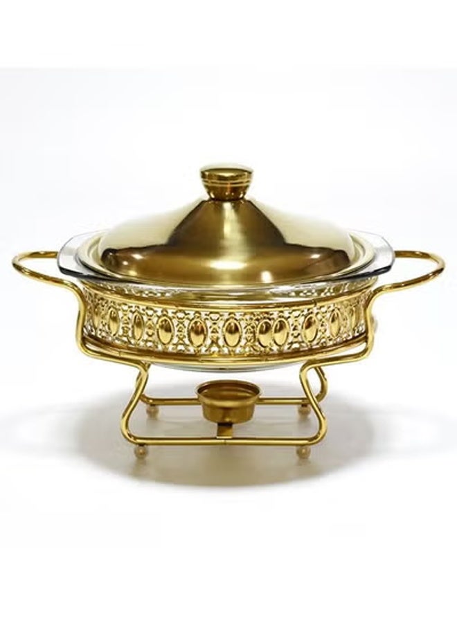 حاوية تسخين الطعام على شكل بوفيه زجاجي دائري - Image 3
