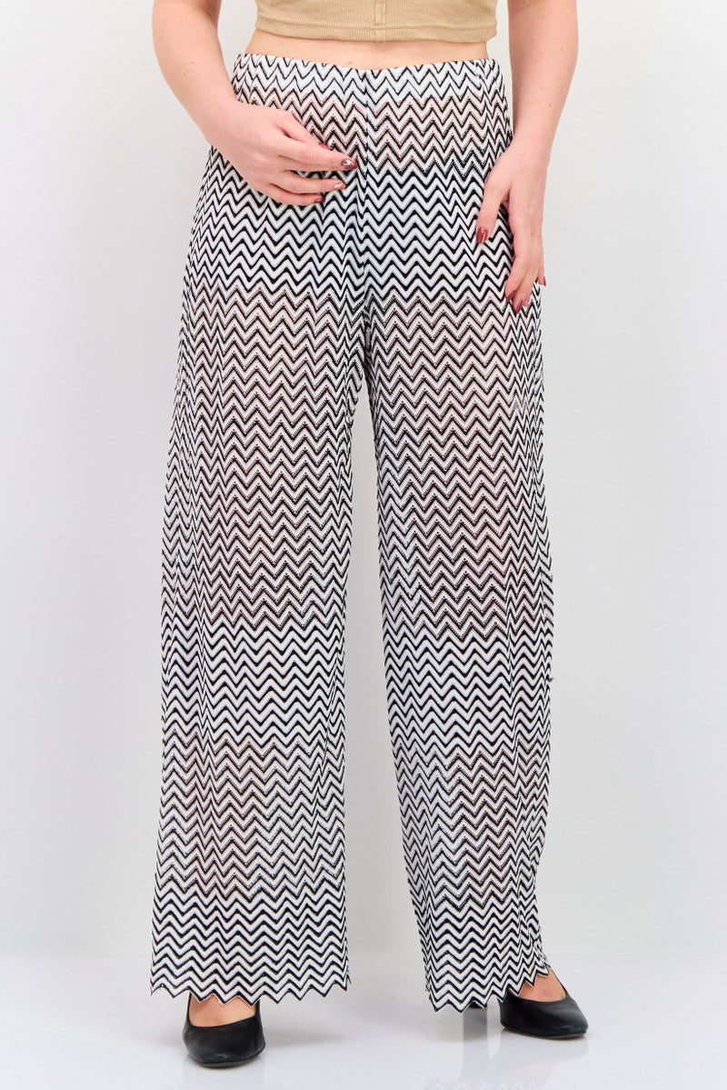 RIVER ISLAND Women Regular Fit Crochet Wide Leg Pant, Black  - Image 1