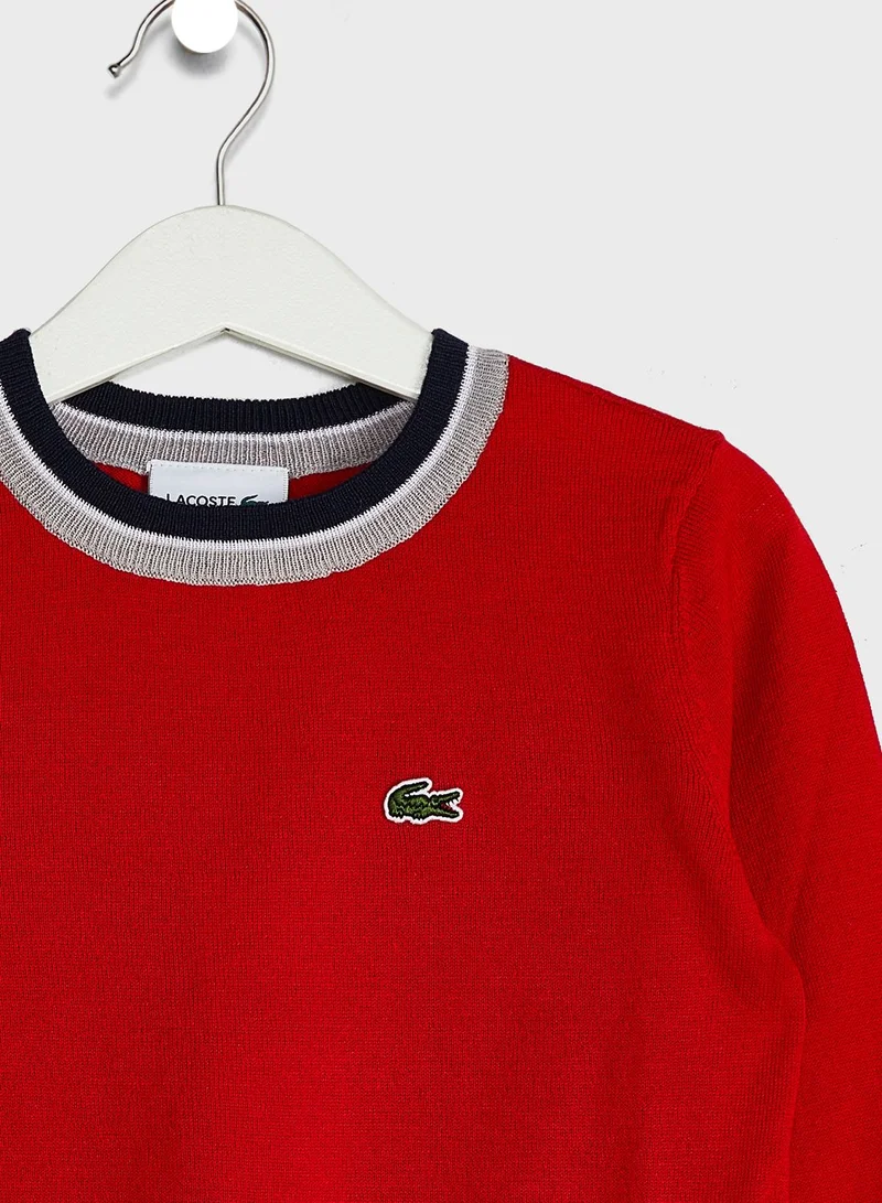 LACOSTE Kids Logo Knitted Sweater