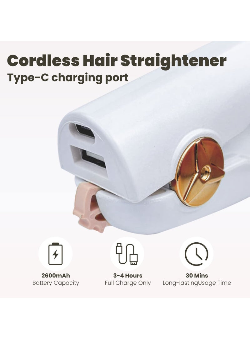 Cordless Hair Straightener Portable Mini Straightener and Curler for All Hairstyles with USB Rechargeable Hair Anti-Scald 3-Level Adjust Temp - Image 3