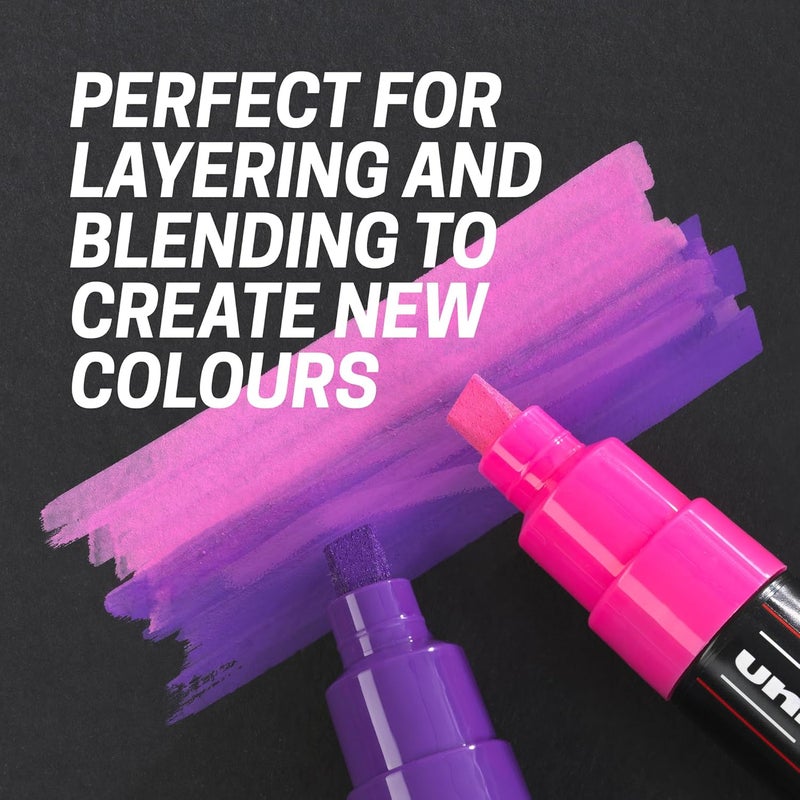 Posca 4 Paint Markers, 5M Medium Set of Mono-Colors with Reversible Tips - Image 5