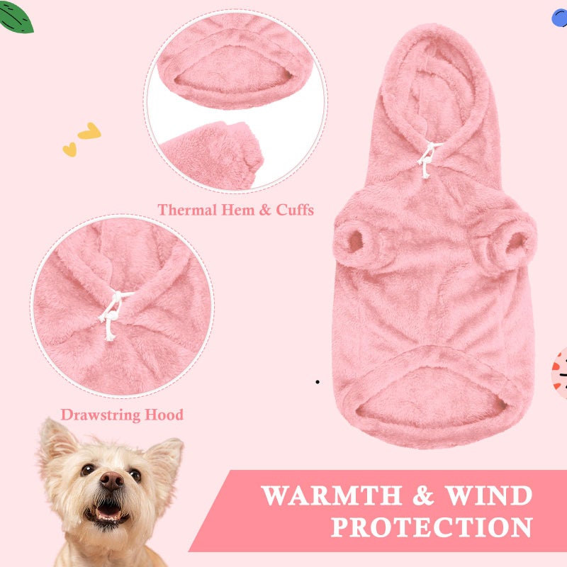 Waoduld 4XL Dog Sweaters for Large Dogs,Dog Hoodie,Warm Fuzzy Fleece Sweatshirt with Hood & Pocket,Leash Hole,Cozy Cold Weather Pet Clothes Sweater Hoodie for Large Dogs(Pink,4XL) - Image 5